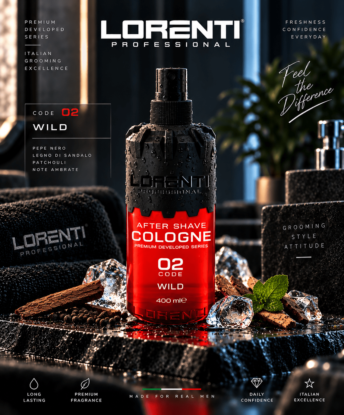 Lorenti Aftershave Cologne 400ml - Beautylinesrl