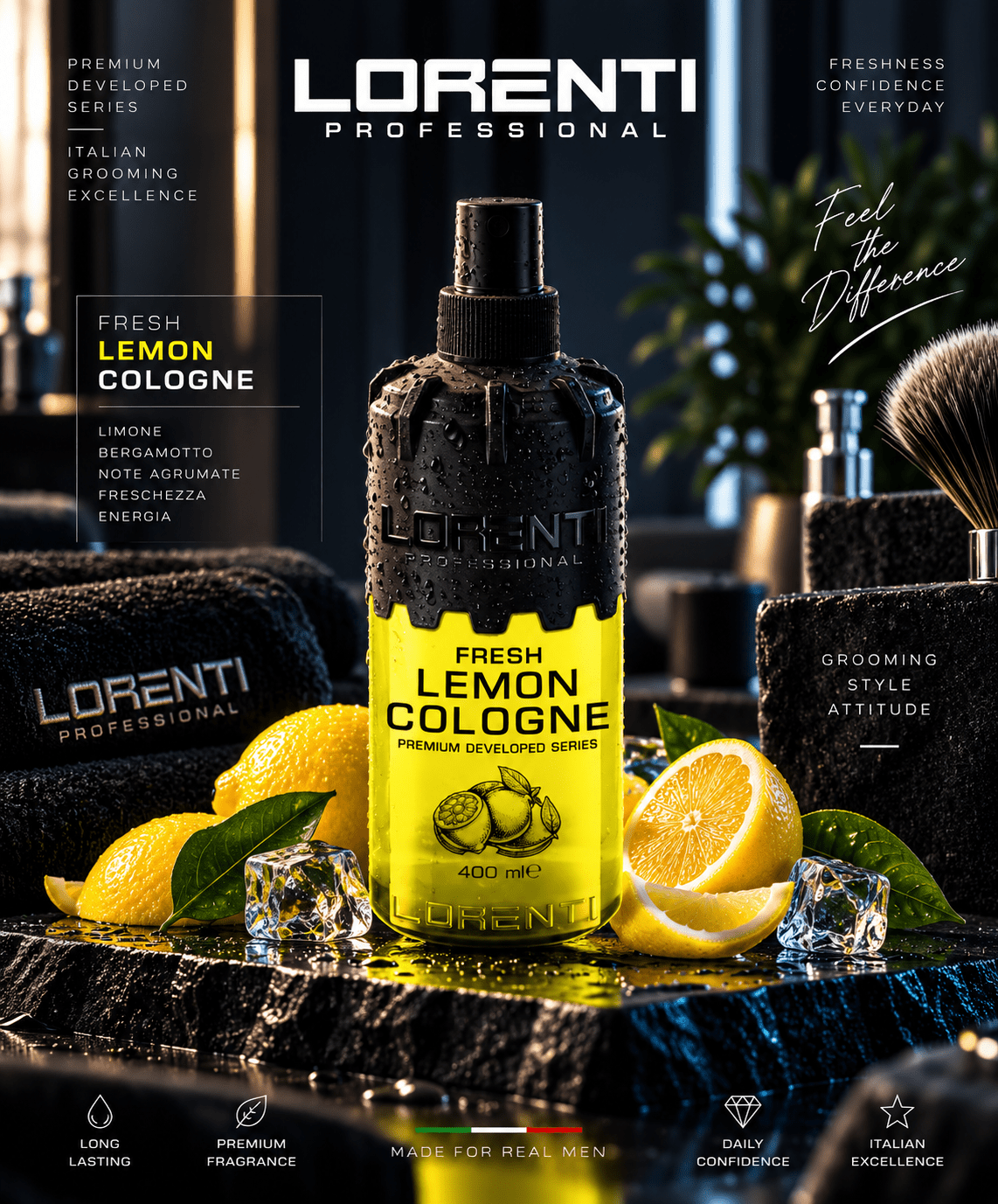 Lorenti Aftershave Cologne 400ml - Beautylinesrl