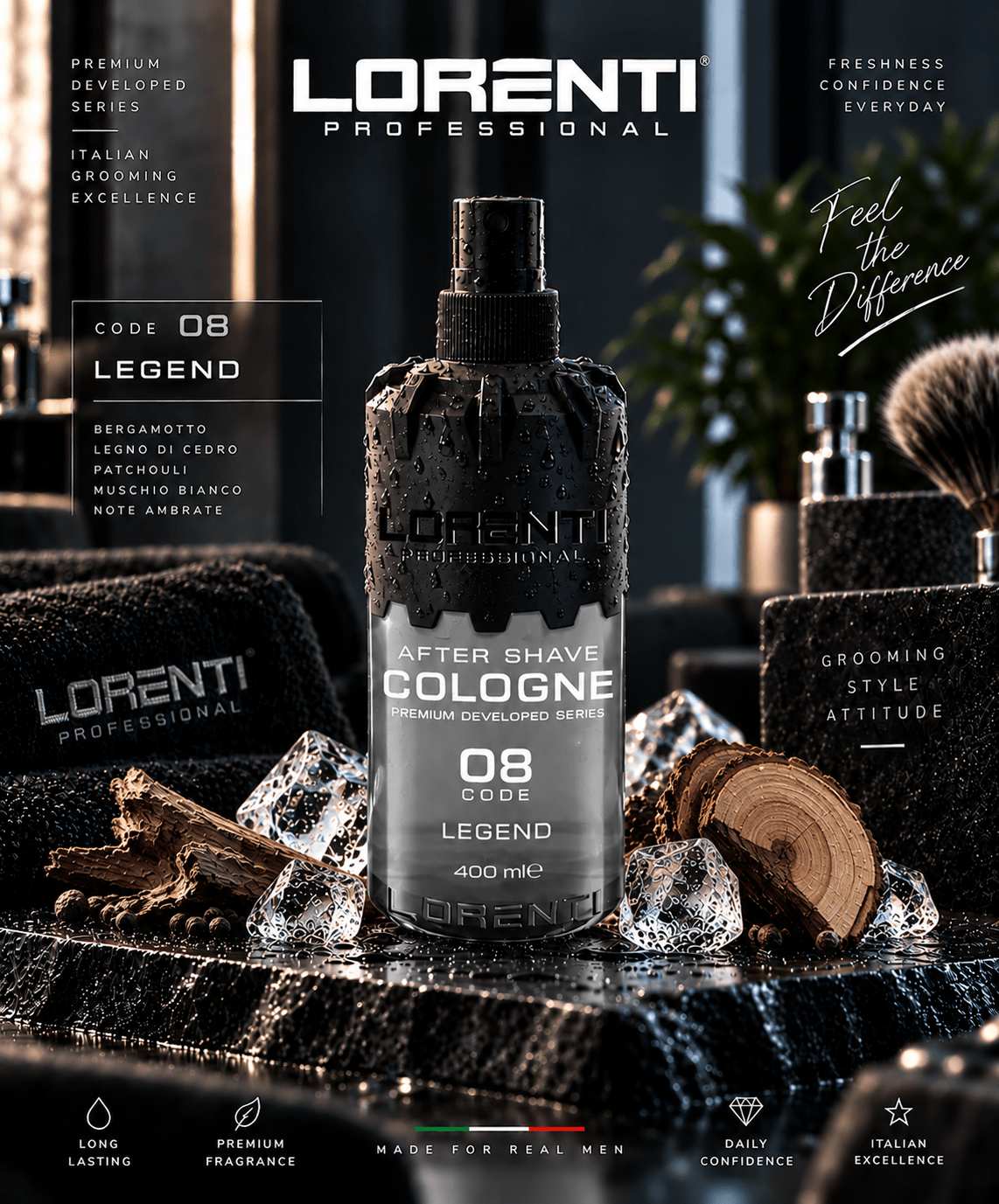 Lorenti Aftershave Cologne 400ml - Beautylinesrl