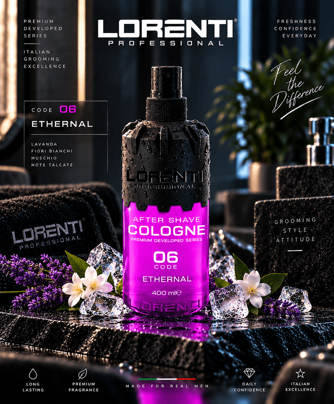 Lorenti Aftershave Cologne 400ml - Beautylinesrl