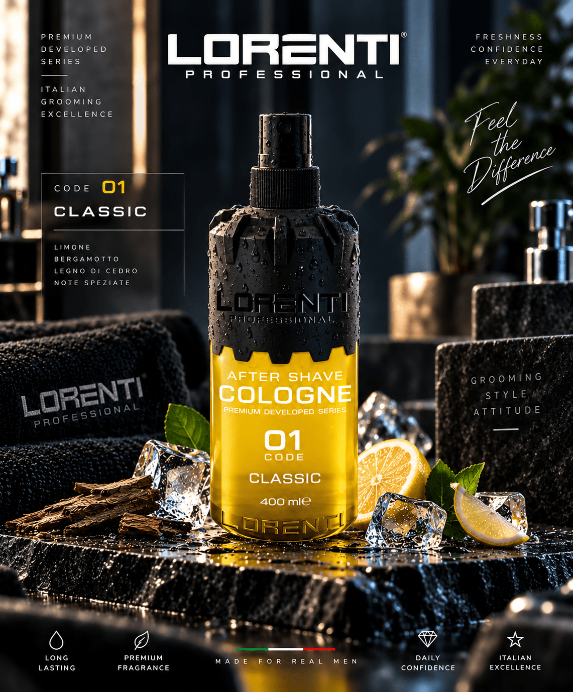 Lorenti Aftershave Cologne 400ml - Beautylinesrl