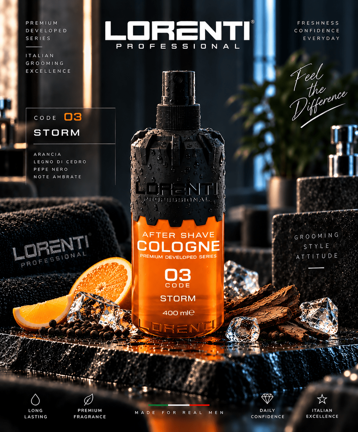 Lorenti Aftershave Cologne 400ml - Beautylinesrl