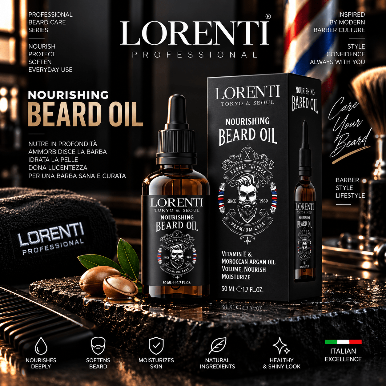 Lorenti Beard Oil 50ml - Beautylinesrl