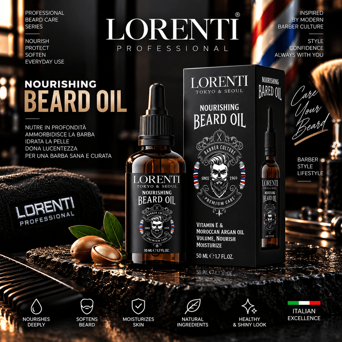 Lorenti Beard Oil 50ml - Beautylinesrl
