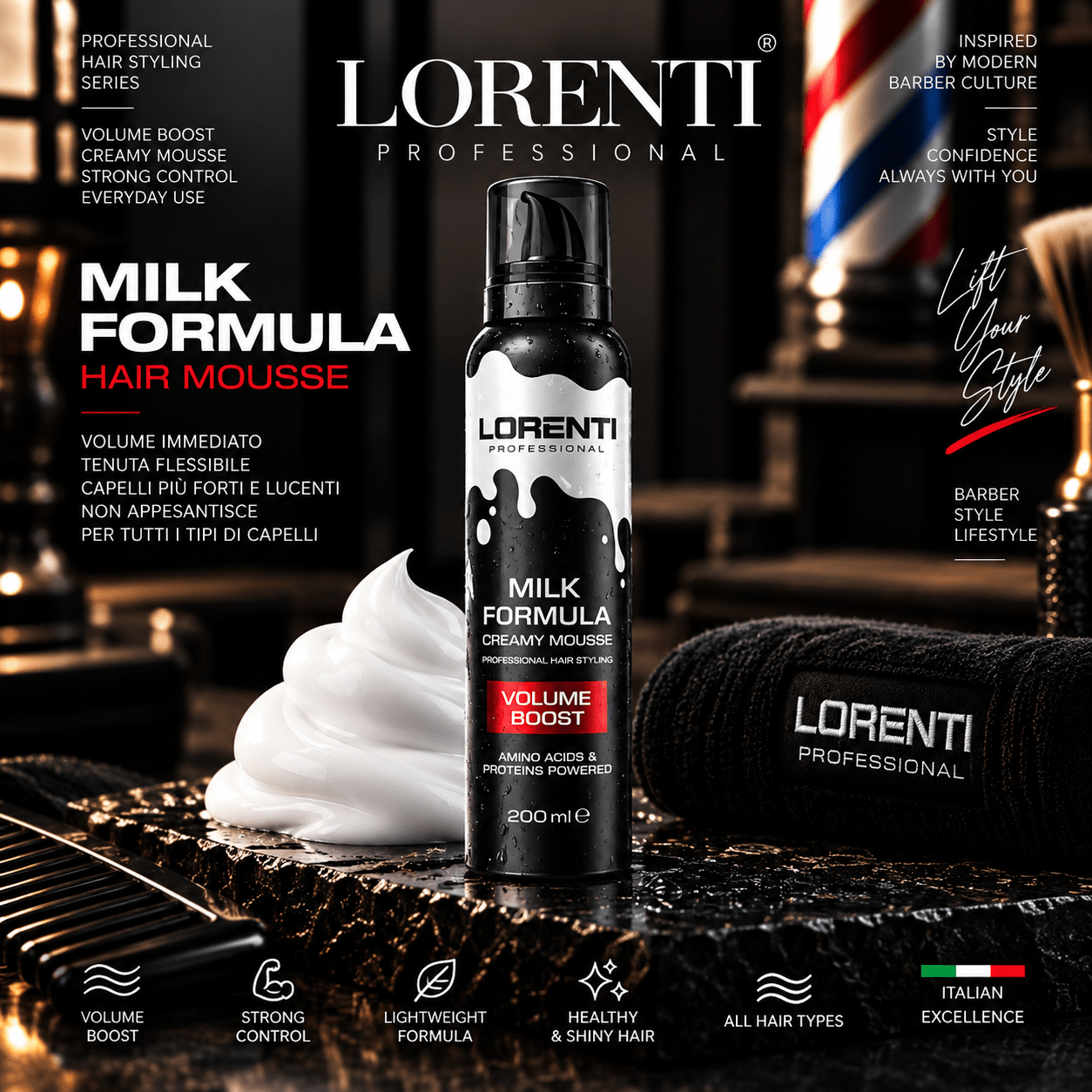 Lorenti Hair mousse 200 ml - Beautylinesrl