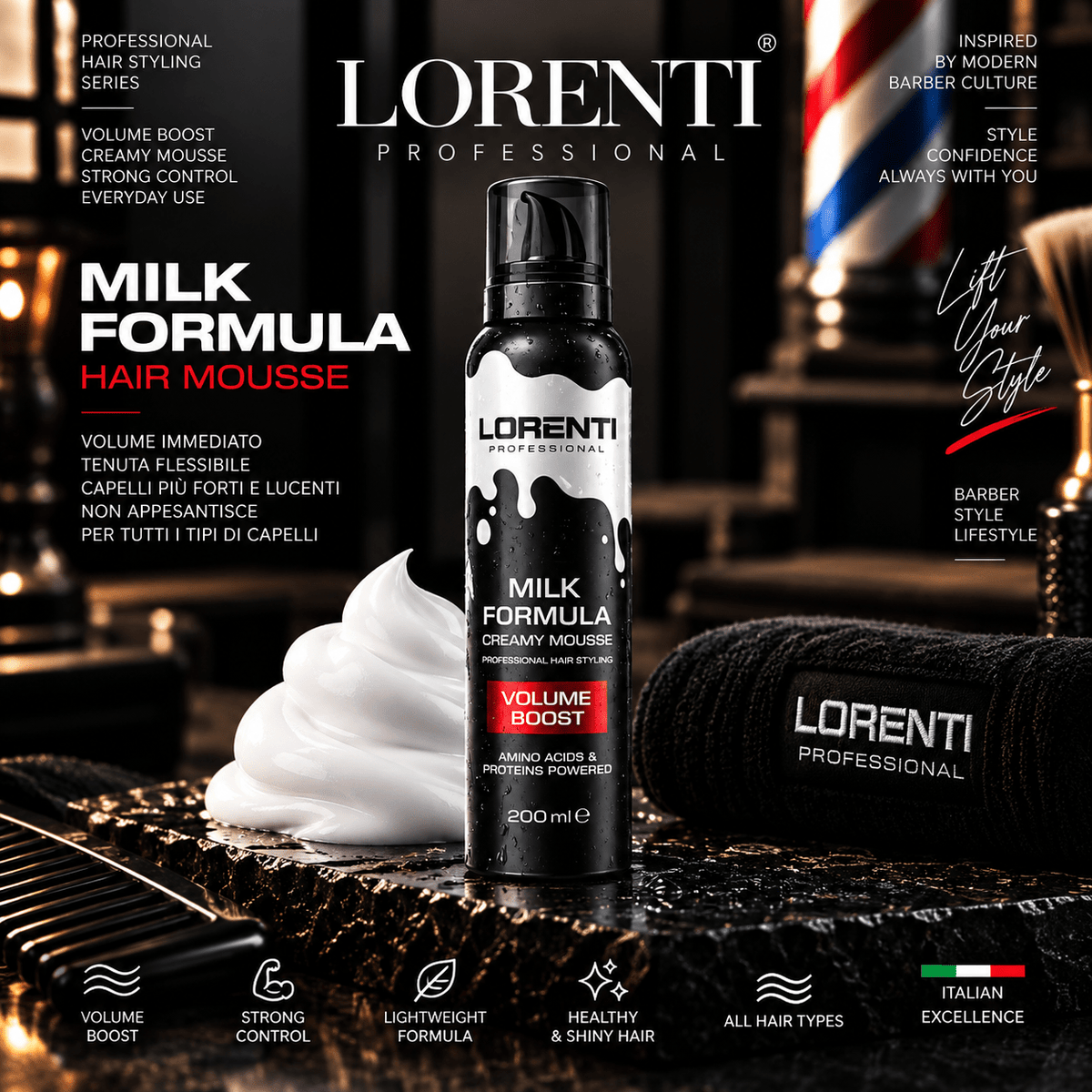 Lorenti Hair mousse 200 ml - Beautylinesrl