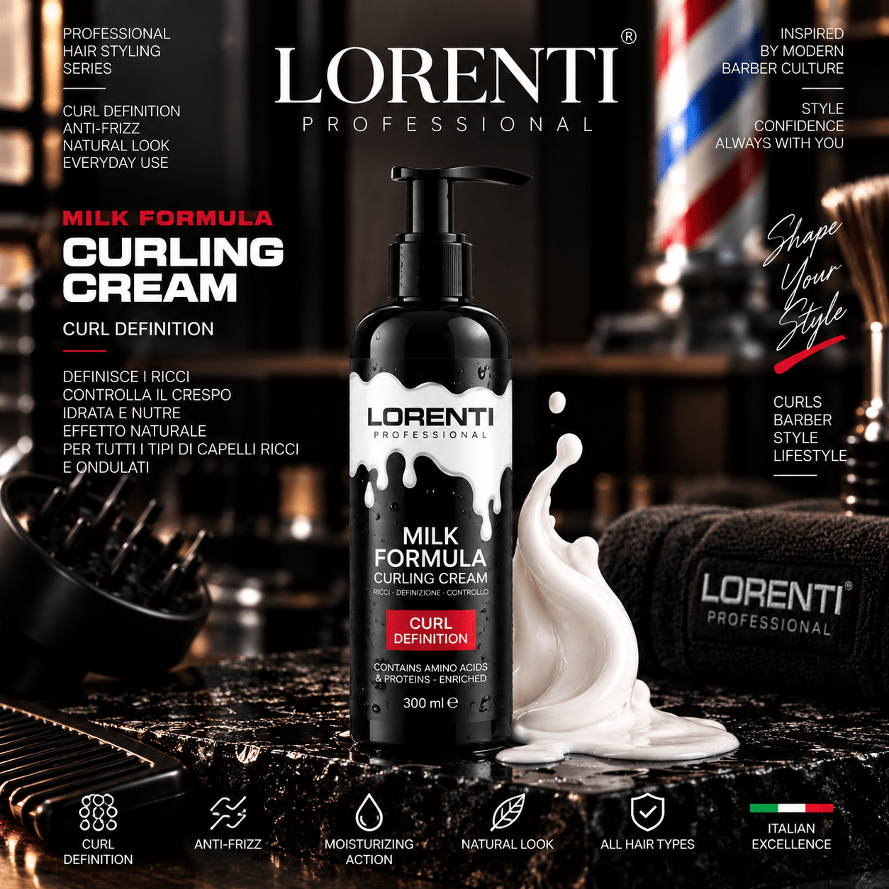 LORENTI PROFESSIONAL – Milk Formula Curling Cream 300 ml - Beautylinesrl
