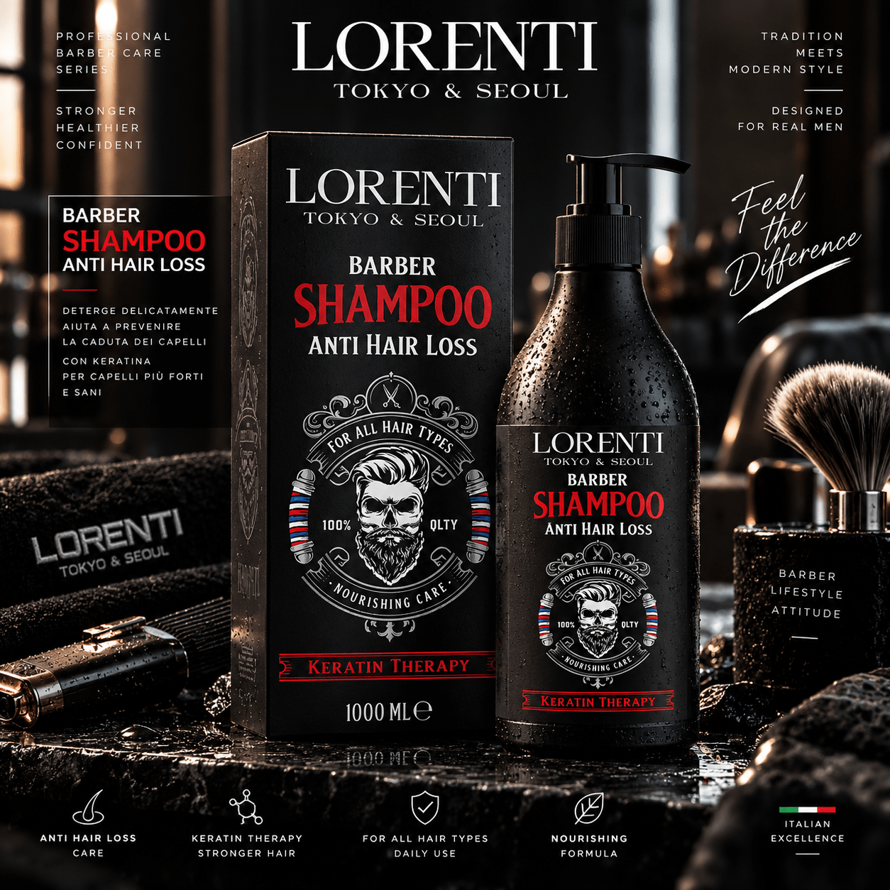 Shampoo Lorenti Uomo 1000ml - Beautylinesrl